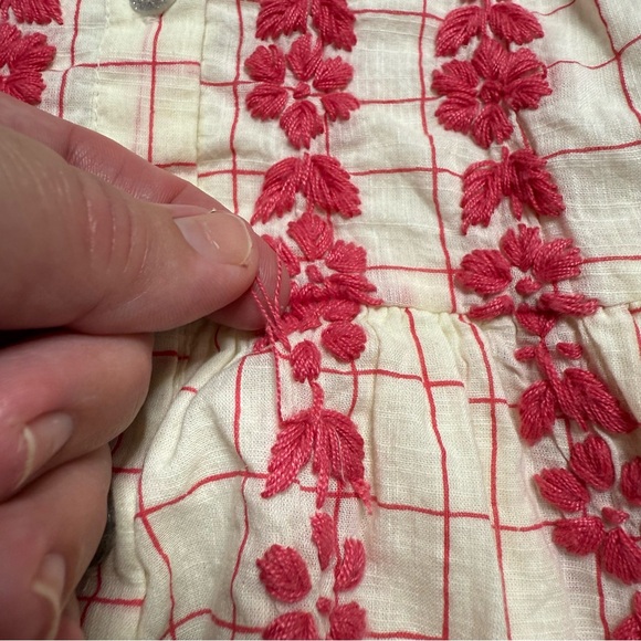 Pink Chicken Cream Pink Florak Embroidery Dress - Picture 4 of 10